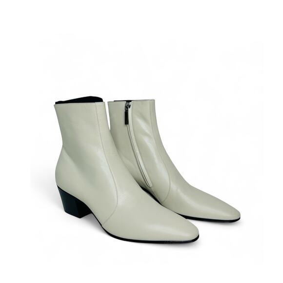 NIB Saint Laurent Vassili Boots EU 43.5 US 10.5 Smooth Leather Ivory White $1250 main image 8
